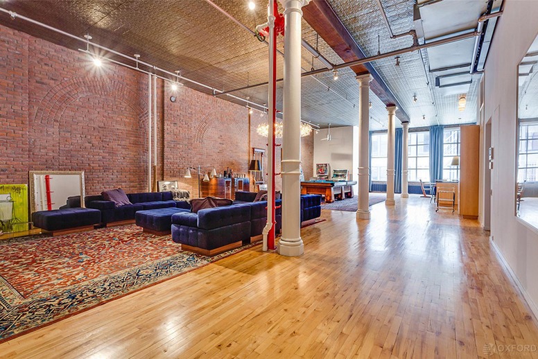 Adam Levine, Behati Prinsloo, New York City Loft Home for Sale, Living Room