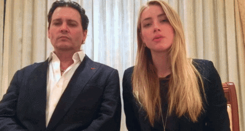 Johnny Depp, Amber Heard Australian apology video GIFs