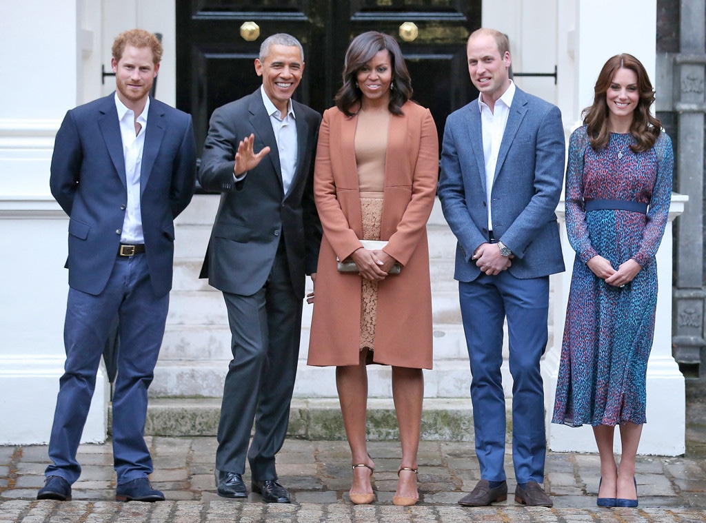 Prince Harry, President Barack Obama, Michelle Obama, Prince William, Duchess Kate Middleton