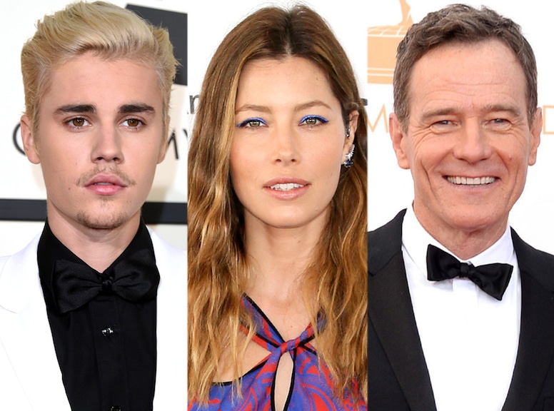 Justin Bieber, Jessica Biel, Bryan Cranston