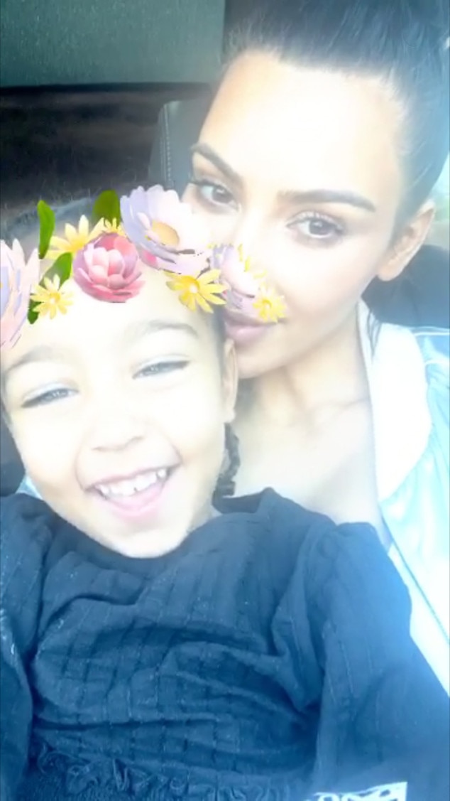 Flower Power from Kim Kardashian and North West's Snapchat Face Swaps ...