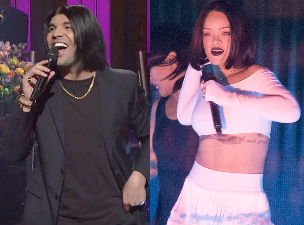 Drake Hosts Snl And Does A Rihanna Impression E Online Uk