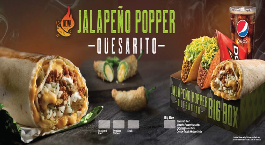Taco Bell Jalapeno Popper Quesarito