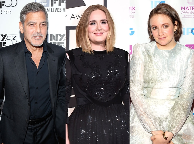 George Clooney, Adele, Lena Dunham