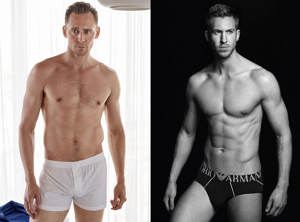 Tom Hiddleston, W Magazine, Calvin Harris, EMPORIO ARMANI, Underwear