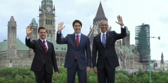 Barak Obama, Justin Trudeau, Enrique Peña Nieto