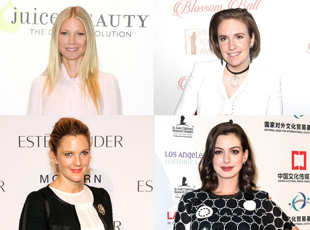 Gwyneth Paltrow, Lena Dunham, Anne Hathaway, Drew Barrymore