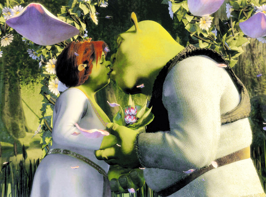 shrek and fiona wedding kiss