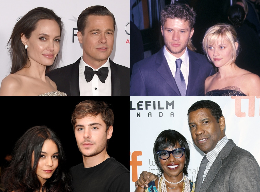 Brad Pitt, Angelina Jolie, Reese Witherspoon, Ryan Phillippe, Zac Efron, Vanessa Hudgens, Denzel Washington, Pauletta Washington