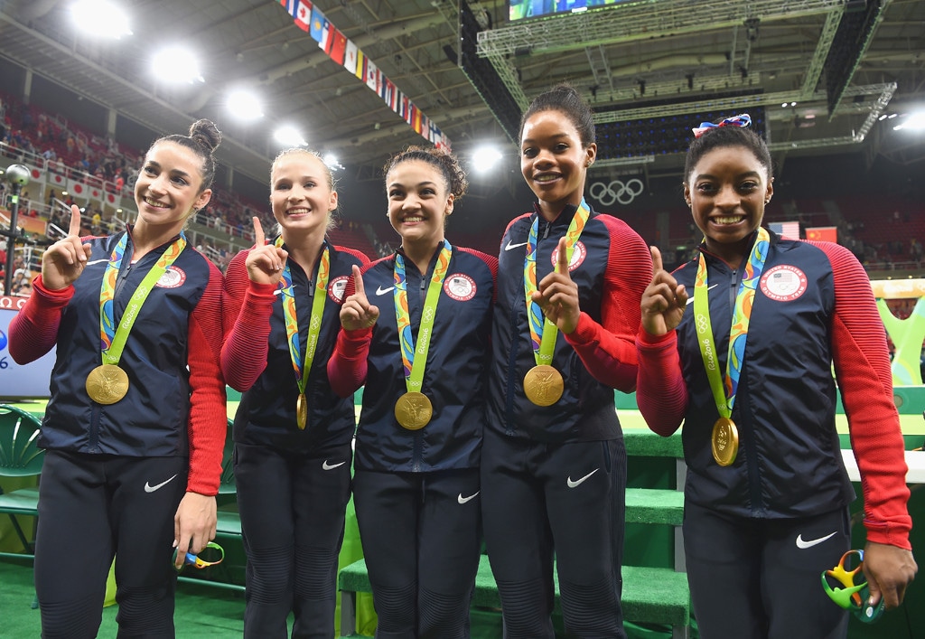 Alexandra Raisman, Madison Kocian, Lauren Hernandez, Gabrielle Douglas, Simone Biles, 2016 Rio Summer Olympics