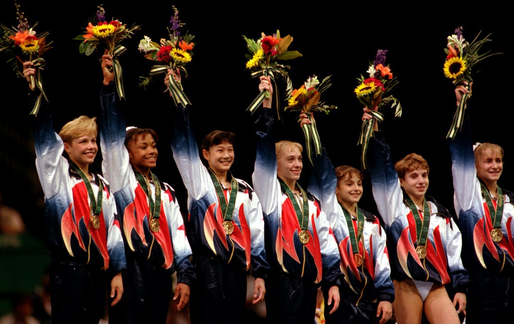 Magnificent Seven, Olympics, Amanda Borden, Dominique Dawes, Amy Chow, Jaycie Phelps, Shannon Miller, Dominique Moceanu, Kerri Strug