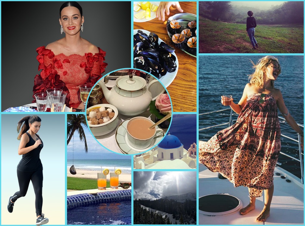 Celebrities on Vacation, Kim Kardashian, Kate Hudson, Katy Perry, Anne Hathaway