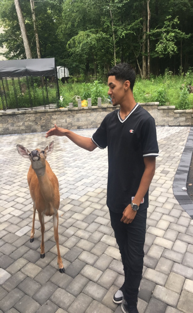 Teenager With Deer Friend