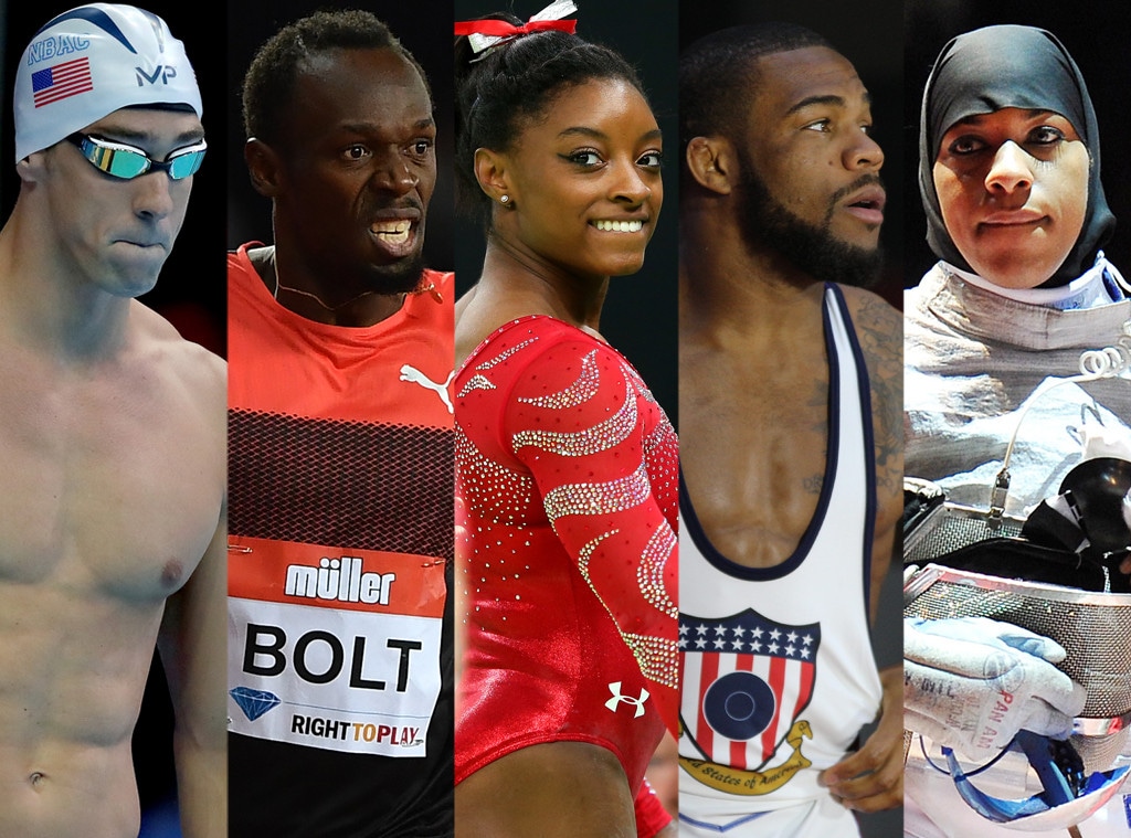 Michael Phelps, Usain Bolt, Simone Biles, Jordan Burroughs, Ibtihaj Muhammad, Olympics, 201 Rio