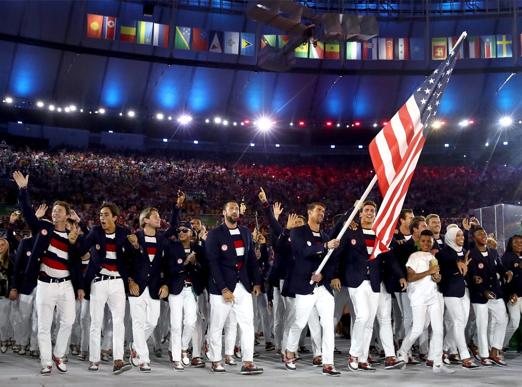 Michael Phelps Carries the American Flag as He Leads Team USA Into Rio