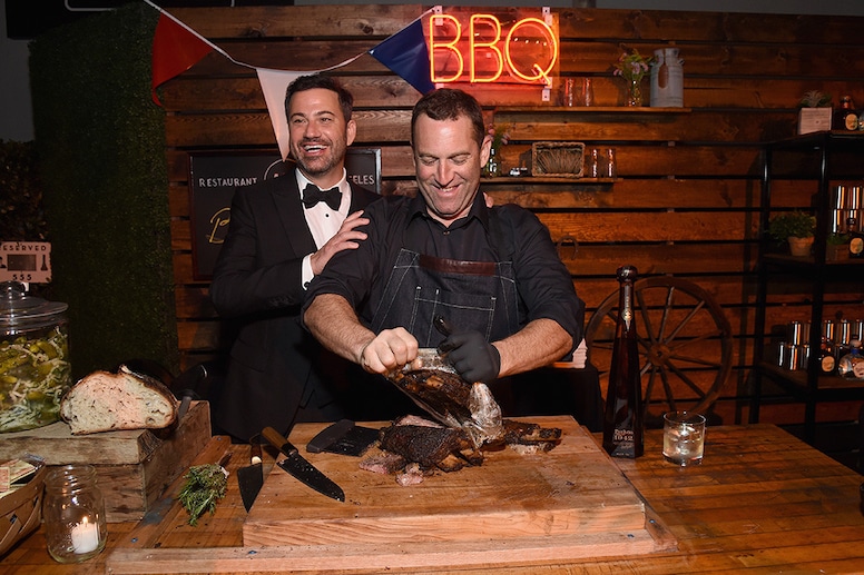 Jimmy Kimmel, Adam Perry Lang, 2016 Emmy After Party Pics