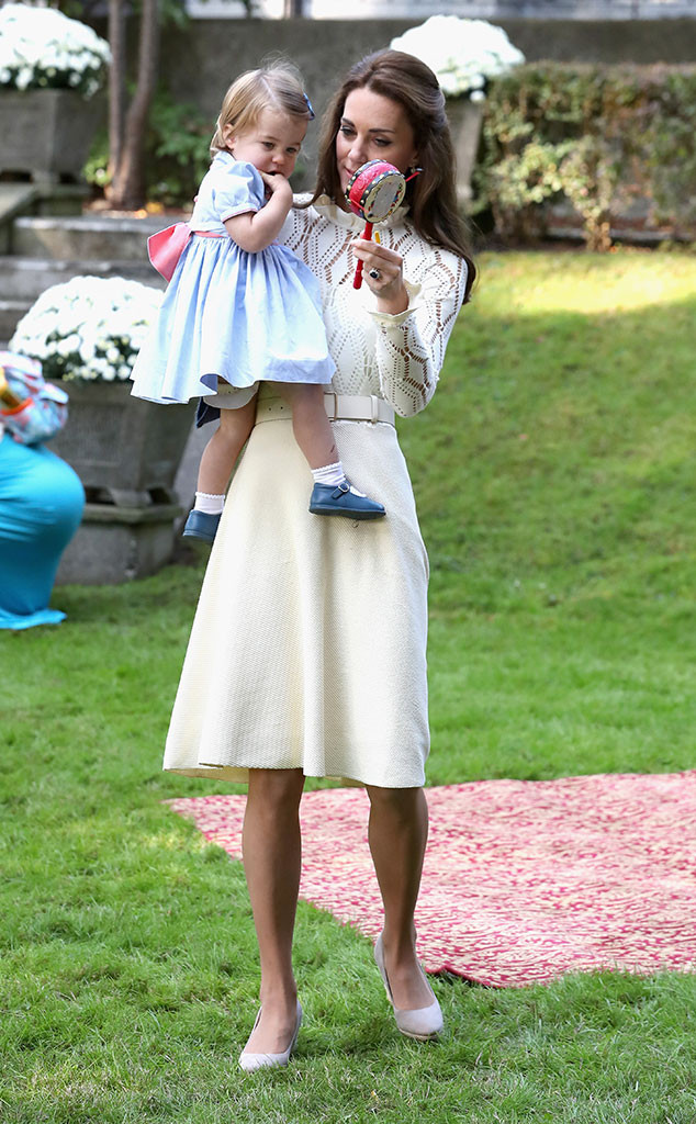 Kate Middleton Wears a Favorite Lace Dress at Kids' Party at Palace