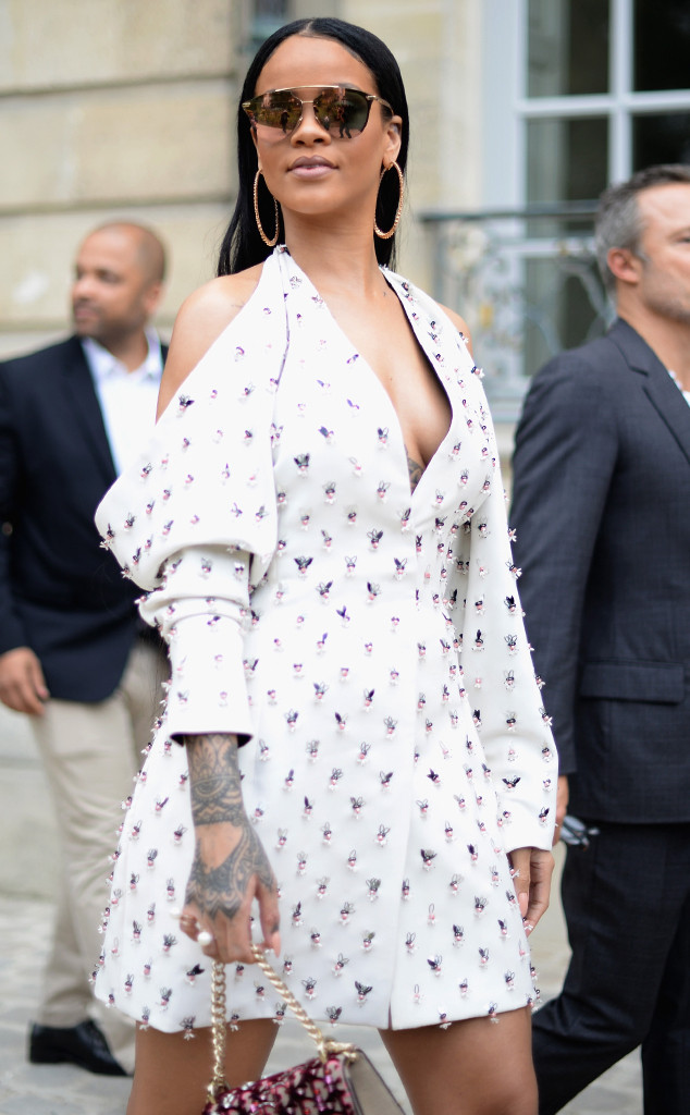 Rihanna's Take On Spring Pastels Features Vintage Chanel & Midriff Flossing