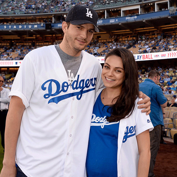 Pregnant Mila Kunis Brings Huge Baby Bump to Dodgers Game with