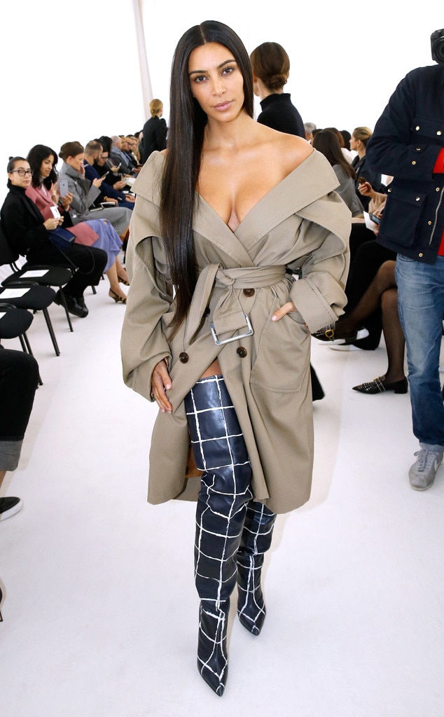 Kim Kardashian Goes Makeup-Free for Balenciaga Fashion Show