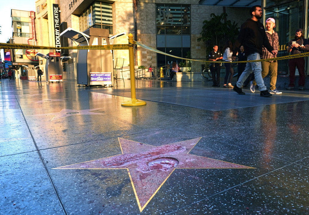 Donald Trump, Defaced Hollywood Walk of Fame