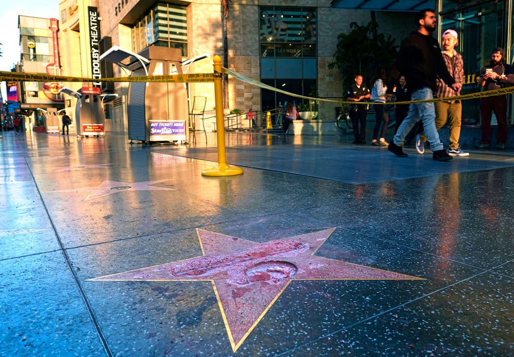 Donald Trump, Defaced Hollywood Walk of Fame