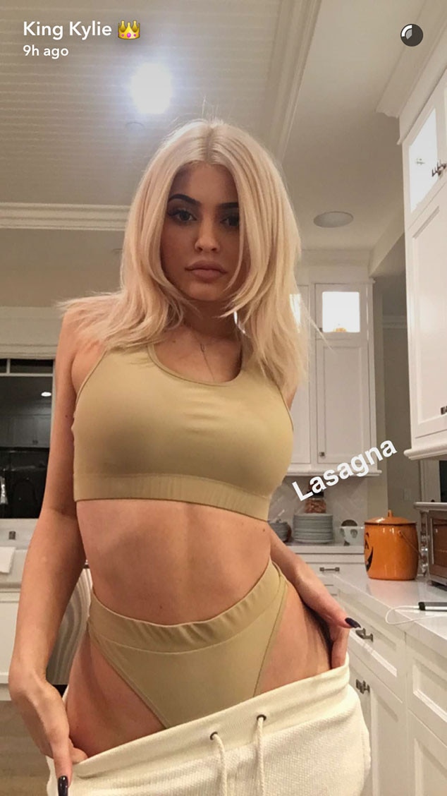 Kylie Jenner Shows Off Bra and Underwear While Cooking Dinner