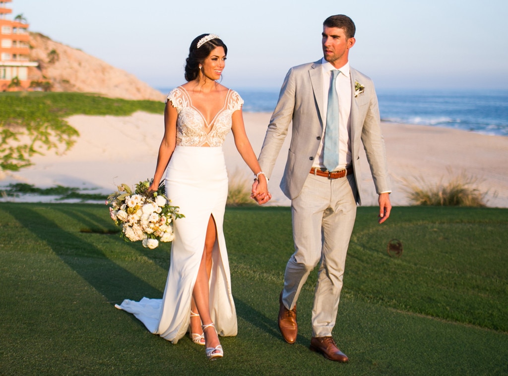 Happily married husband and wife: Michael Phelps and Nicole Johnson at their wedding ceremony