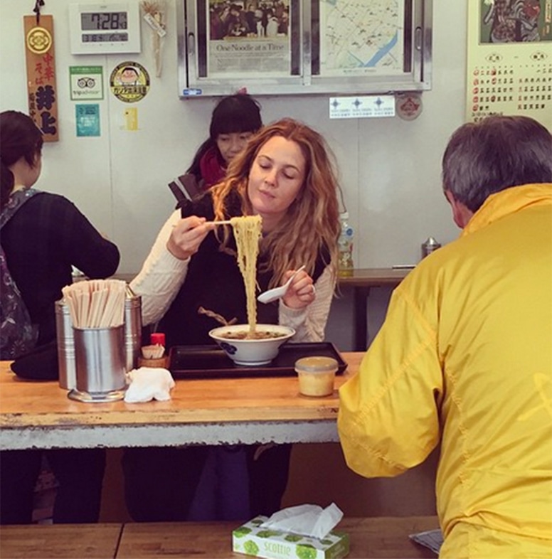 Drew Barrymore Instagram, Noodles