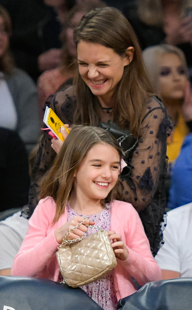Katie Holmes and Mini-Me Suri Cruise Hit Up a Basketball ...
