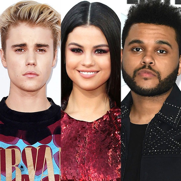 Justin Bieber, Selena Gomez, The Weeknd