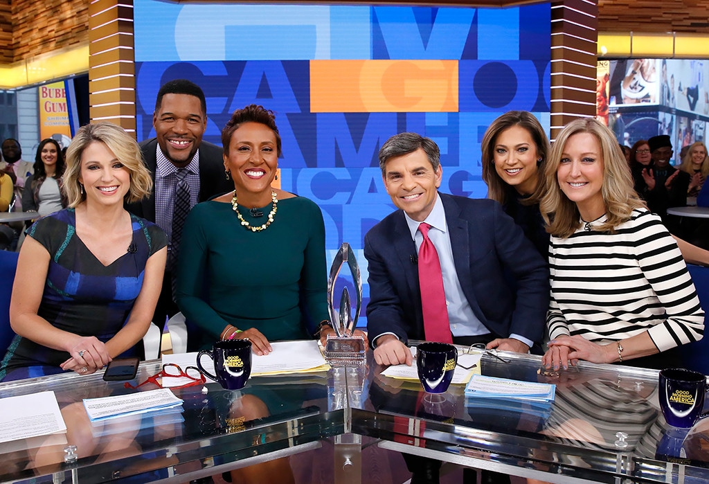 Amy Robach, Michael Strahan, Robin Roberts, George Stephanopoulos, Ginger Zee, Lara Spencer, Good Morning America