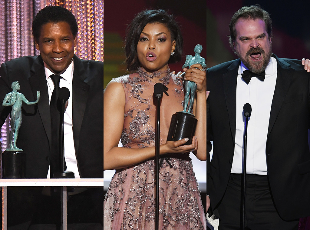 Denzel Washington, Taraji P. Henson, David Harbour, SAG Awards, Speech