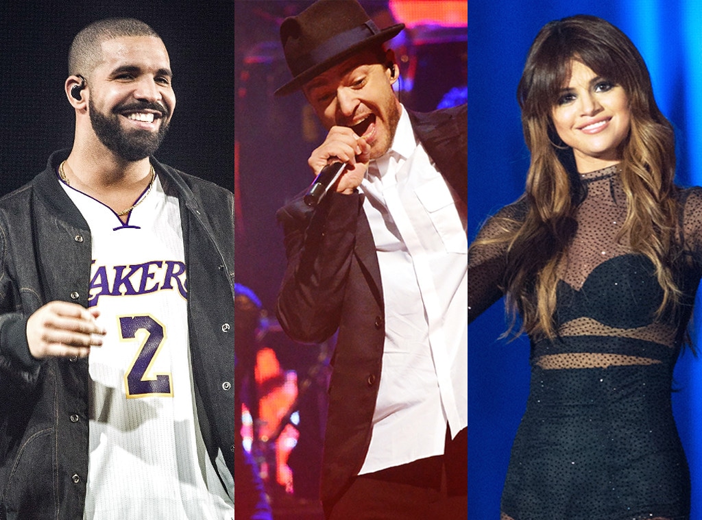 Drake, Selena Gomez, Justin Timberlake