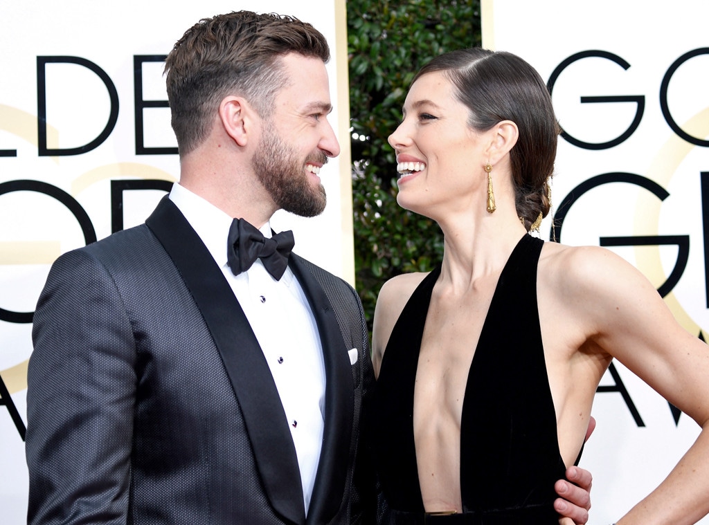 Jessica Biel, Justin Timberlake, 2017 Golden Globes, Candids