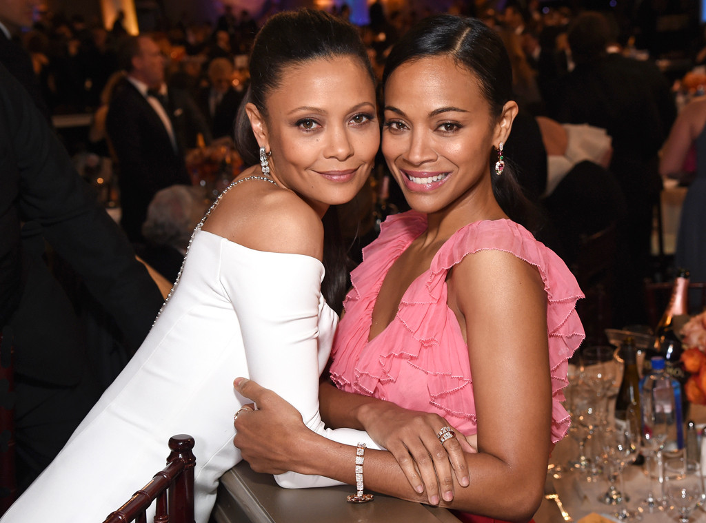 Thandie Newton & Zoe Saldana from 2017 Golden Globes: Candid Moments