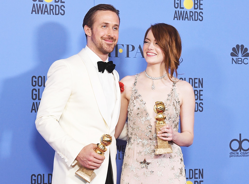 Ryan Gosling, Emma Stone, 2017 Golden Globe Awards, Press Room