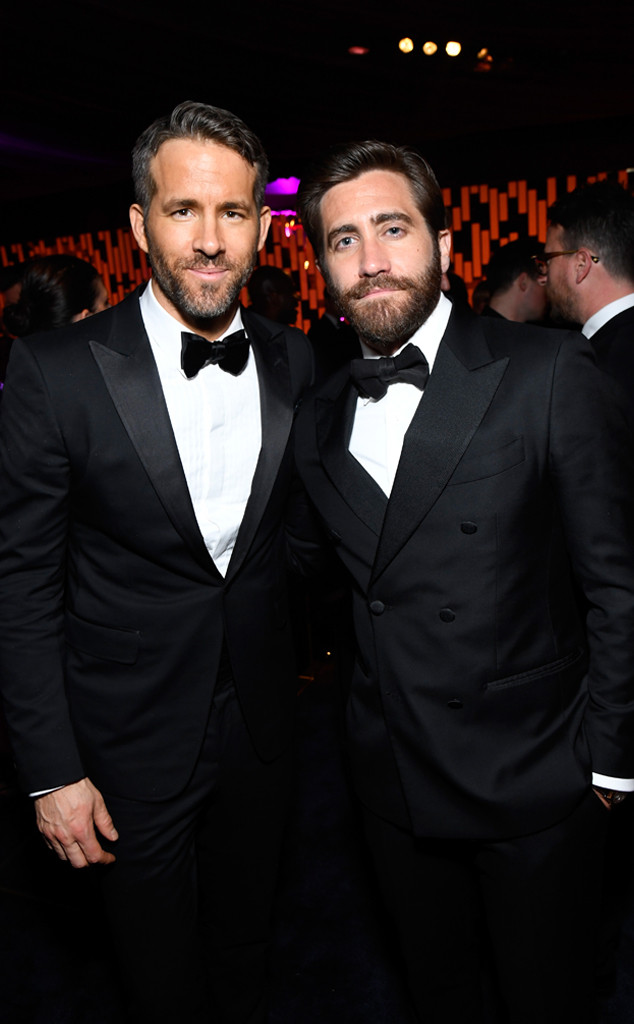 Ryan Reynolds, Jake Gyllenhaal, Golden Globes 2017 Party Pics, Instyle and Warner Bros.