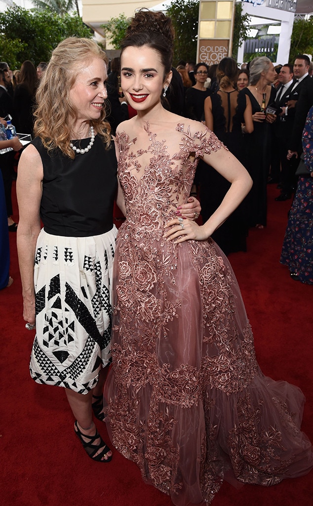 Lily Collins & Jill Tavelman from Stars Who Brought Family to the 2017