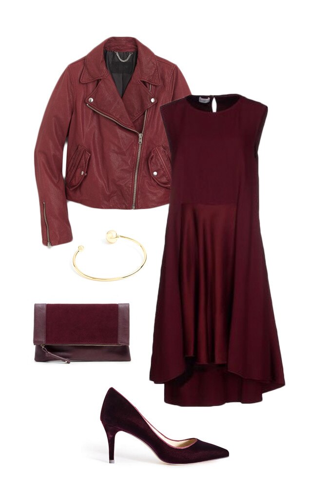 Brunette in Burgundy from How to Dress Like Meghan Markle | E! News
