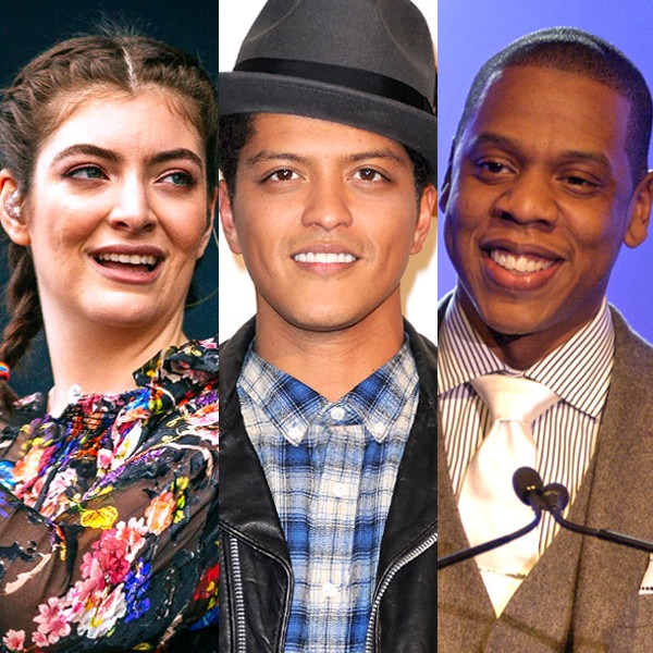Jay Z, Lorde, Bruno Mars