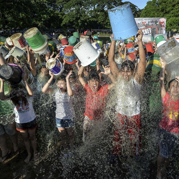 Green Monster even gets in on the act of the ALS Ice Bucket