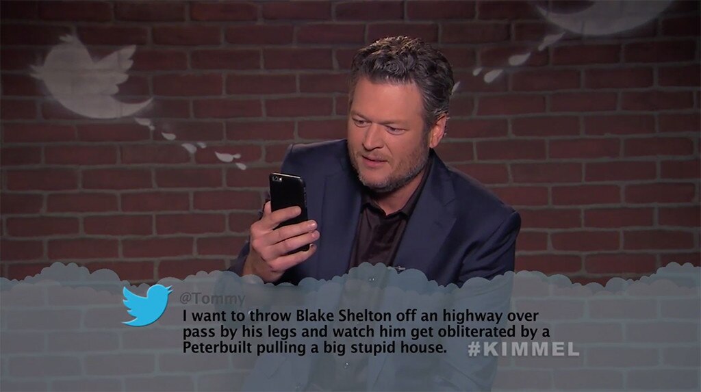 Blake Shelton From Celebrity Mean Tweets From Jimmy Kimmel Live E News 4505