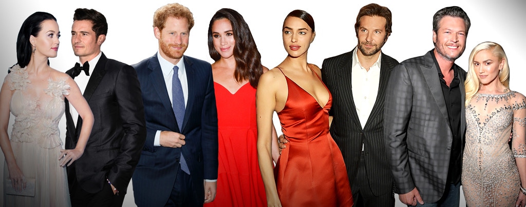 Couples, Prince Harry, Meghan Markle, Bradley Cooper, Irina Shayk, Blake Shelton, Gwen Stefani, Katy Perry, Orlando Bloom