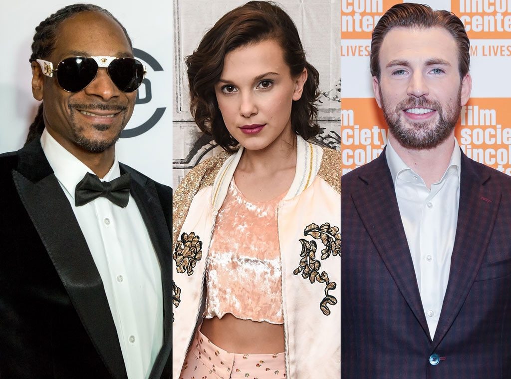 Snoop Dogg, Millie Bobby Brown, Chris Evans