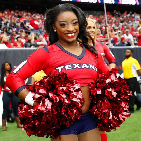 Simone Biles Makes Her Debut as Honorary Houston Texans Cheerleader