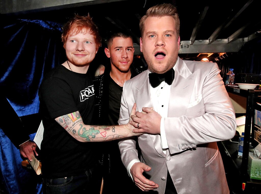 Ed Sheeran, James Corden & Nick Jonas From Grammys 2017: Candid Moments ...