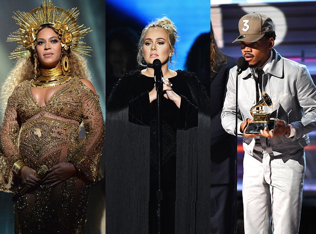 Beyonce, Adele, Chance The Rapper, 2017 Grammy Awards