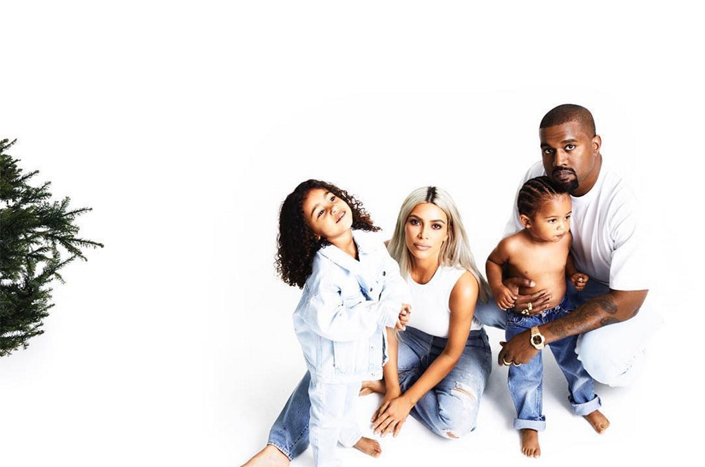 Kardashian Christmas Card Day 21, Kim Kardashian, Kanye West, North West, Saint West