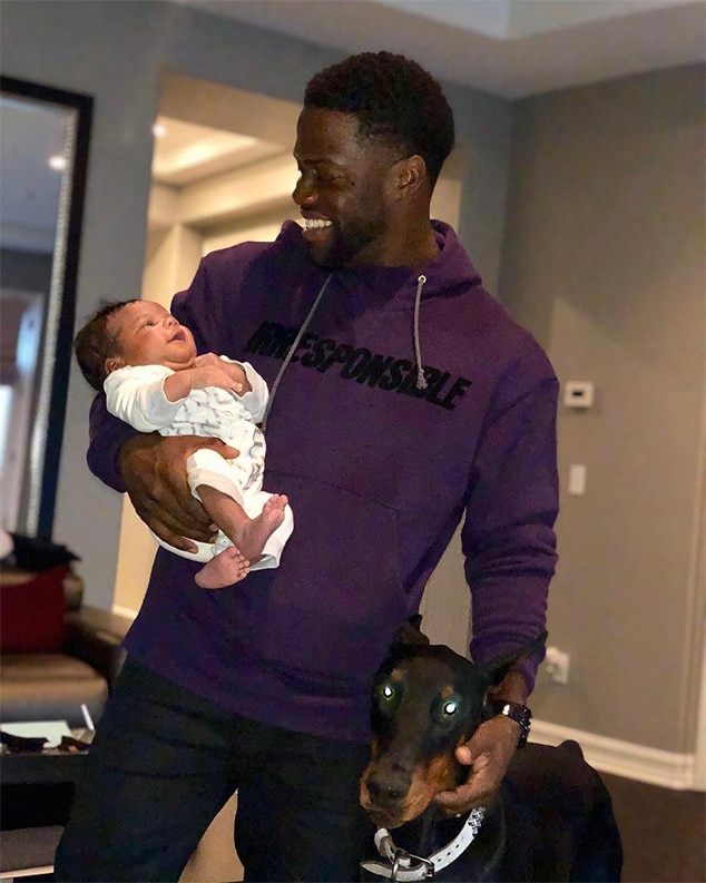 Kevin Hart and Baby Kenzo from Celebrities Celebrate the Holidays 2017 ...